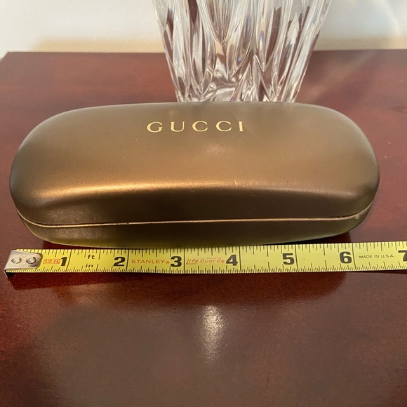 GUCCI~Bronze Metallic Leather Hard Shell Glasses Case - Picture 9 of 12